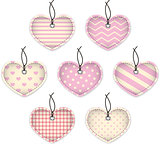 Pink textured hearts