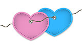 Pair of leather hearts