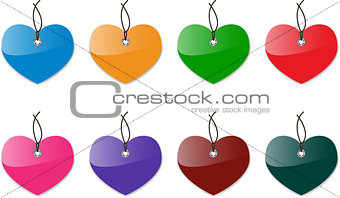 Glossy heart labels