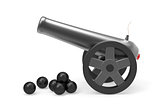 Cannon with black bombs