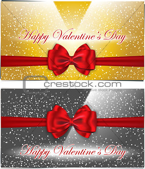 Golden and silver Valentines cards