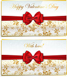 Two luxury greetings card congratulating Valentines day