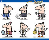 businessmen cartoon characters set
