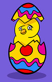 chicken in easter egg cartoon illustration