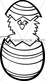 chicken in easter egg cartoon for coloring