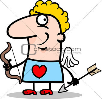 valentine man in cupid costume cartoon