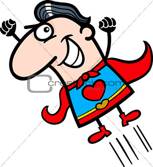 valentine superhero man cartoon illustration