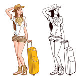 Tourist Woman With A Bag
