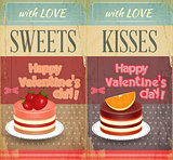 Vintage Retro two Cards to the Valentines Day