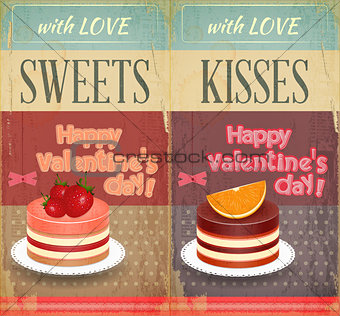 Vintage Retro two Cards to the Valentines Day