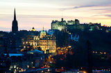 View of Edinburgh Castle at sunset