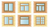 Set Exterior Wooden Windows