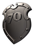number on metal shield