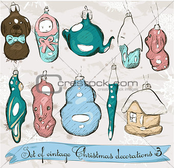 Set of real vintage Christmas decorations 2