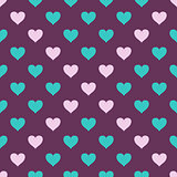 Vector seamless pattern with valentine hearts