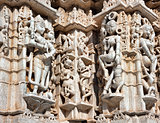  Ancient Sun Temple in Ranakpur. Jain Temple Carving.