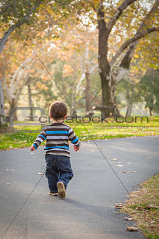 Young Baby Boy Walking in the Park