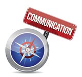 communication red word on conceptual compass
