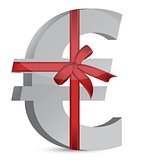 euro currency symbol and ribbon