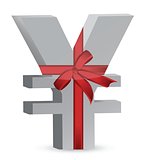 yen currency symbol and ribbon