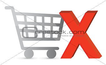 Shopping cart with a green check mark.