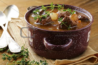Traditional french beef goulash - Boeuf bourguignon