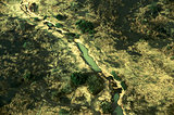 Aerial view of landscape in South Sudan