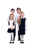 Group of happy and well groomed kids - isolated