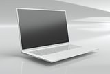 one white ultrabook (laptop)