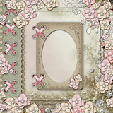 Album cover  with  frames, flowers and pearls