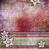 Background with flowers, lace
