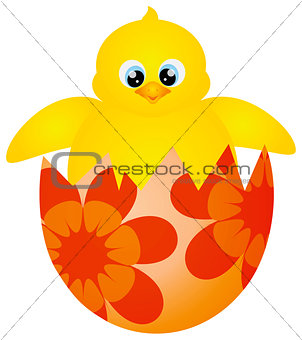 Easter Chick Hatching Illustration