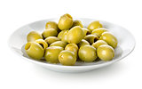 Olives in a plate isolated