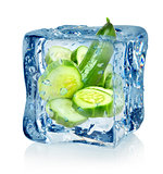 Ice cube and cucumber