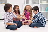 Children playing with fingers