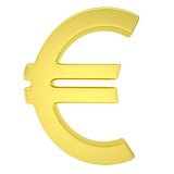 Golden symbol of the European currency