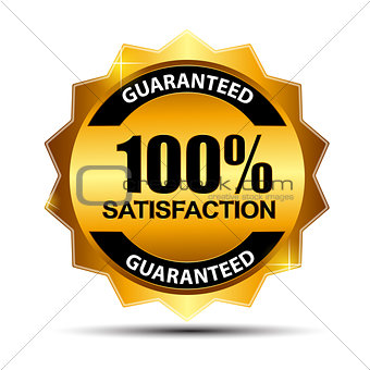 Vector 100% satisfaction guaranteed  label .