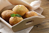homemade cupcakes muffins on wooden table