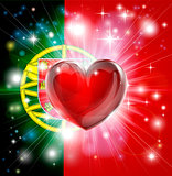 Love Portugal flag heart background