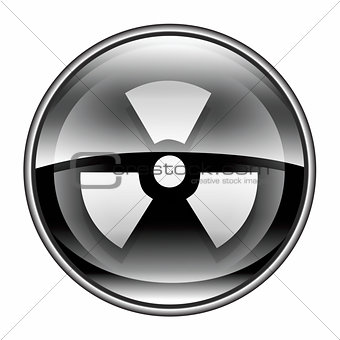 Radioactive icon black, isolated on white background.