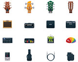 Vector guitar equipment icon set