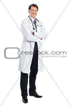 Handsome young doctor smiling