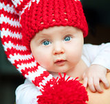 baby in red hat