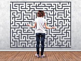 Girl before a labyrinth