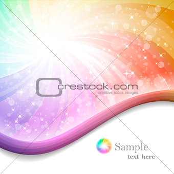 Rainbow background with ribbons eps10 vector illustration