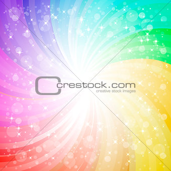 Abstract rainbow background with sparks and glares eps10 vector 