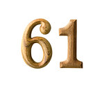 Wooden numeric 61