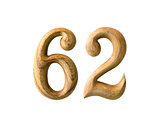 Wooden numeric 62