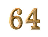 Wooden numeric 64