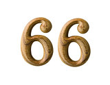 Wooden numeric 66